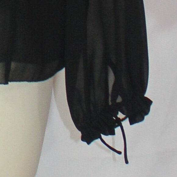 Wilfred Aritzia long sleeve black sheer ruffle collar blouse size large - Picture 9 of 9